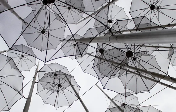 Decoration, umbrellas, gray, miscellaneous, 2k hd background