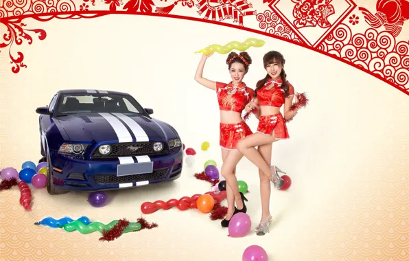 Download wallpaper auto, look, Ford, Girls, smile, Asian girls ...