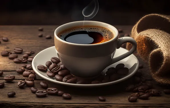 The dark background, table, Board, coffee, mug, Cup, drink, placer