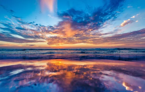WATER, HORIZON, The SKY, CLOUDS, REFLECTION, SURFACE, MIRROR, DAL