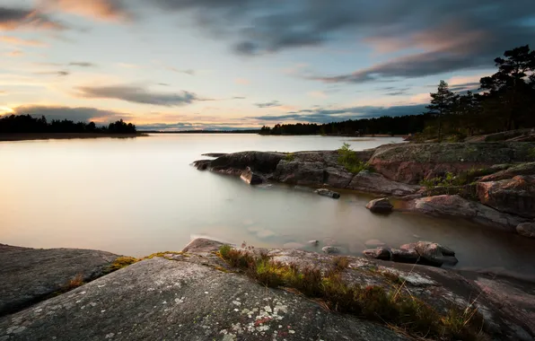 Landscape, sunset, nature, lake
