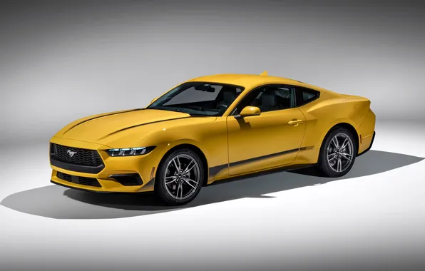 Picture Mustang, Ford, Yellow, Metallic, EcoBoost