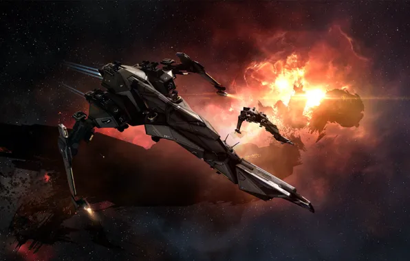 Nebula, station, Space, space, ruins, battle, spaceship, eve online