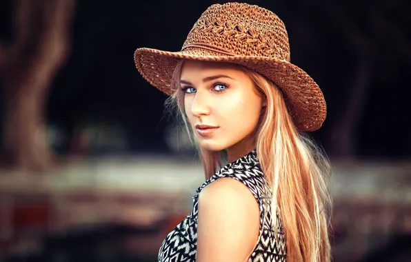 Portrait, hat, Eva, Lods Franck, Eva Mikulski