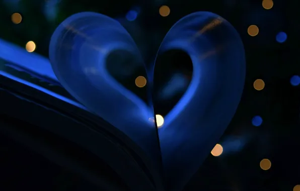 Picture macro, heart, lights, book