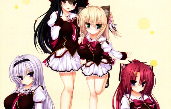 Kawaii, red, game, red hair, anime, brunette, blonde, cute