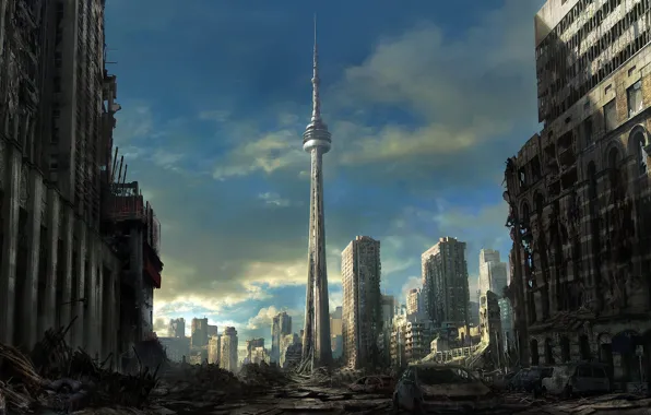 Machine, the city, building, art, the ruins, devastation, ruins, Toronto