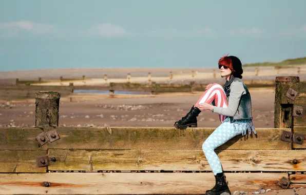 Girl, background, the fence