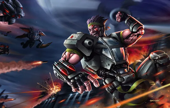 Picture missiles, costume, male, League of Legends, Draven, Glorious Executioner