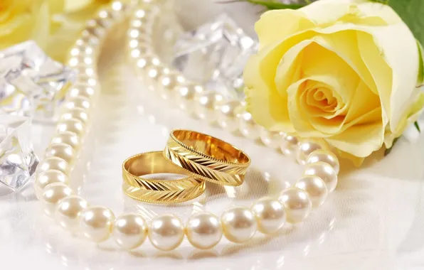Macro, rose, ring, pearl, beads