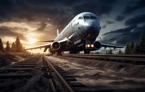 The plane, AI art, neural network