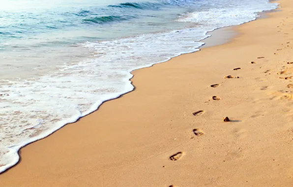 Sand, sea, wave, beach, summer, traces, summer, beach