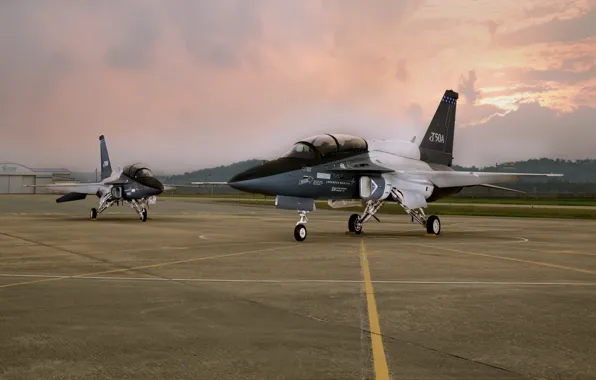 The plane, the airfield, Lockheed Martin, combat training, T-50A