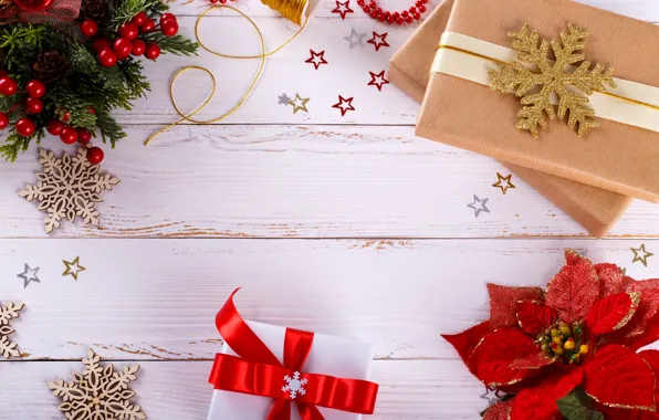Decoration, New Year, Christmas, gifts, Christmas, wood, New Year, decoration