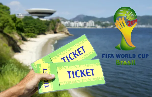 Picture logo, football, World Cup, Brasil, FIFA, 2014, tickets