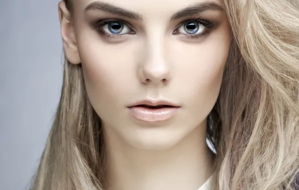 Girl, face, makeup, blonde, Mayer George