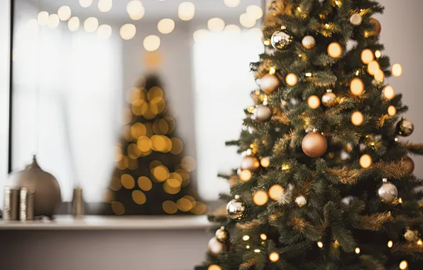 Balls, Christmas, New year, tree, gold plated, herringbone, elegant, gold