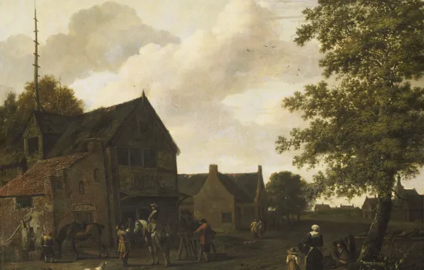 Landscape, oil, picture, canvas, Roadside Parking, Emanuel Marant