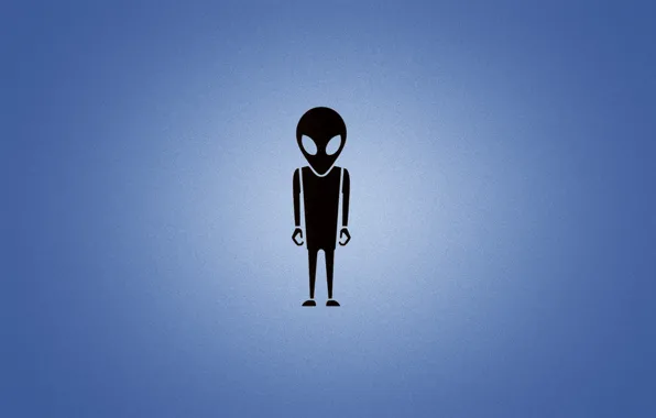 Picture black, glow, minimalism, alien, alien, alien, blue background