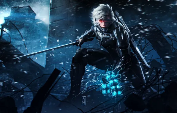 Picture sword, armor, the ruins, metal gear solid, raiden