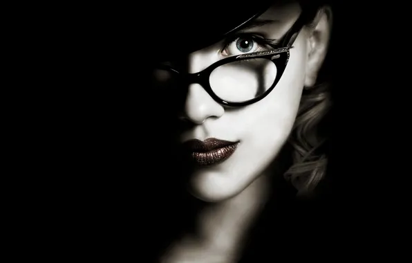 Face, movie, Scarlett Johansson, glasses