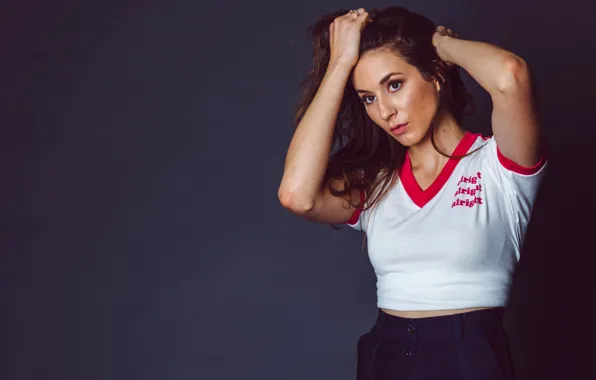 Picture look, girl, hands, actress, beauty, Troian Bellisario