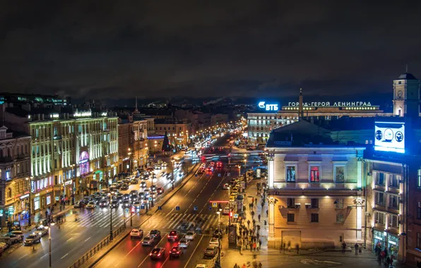 Wallpaper The City, Street, View, Peter, Saint Petersburg, Russia.