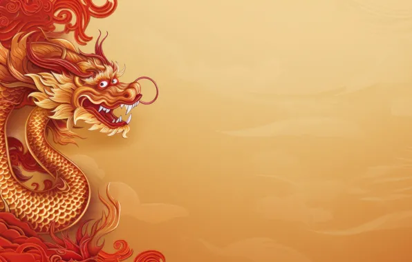 Face, style, background, dragon, New year, symbol, ornament, symbols