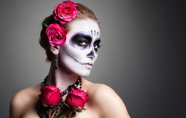 Picture model, look, makeup, day of the dead