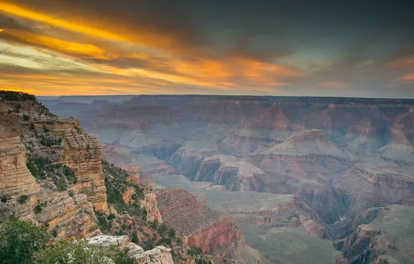 Picture rock, landscape, mountain, sunrise