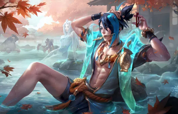 Water, decoration, foliage, arrow, game, character, character, League of Legends