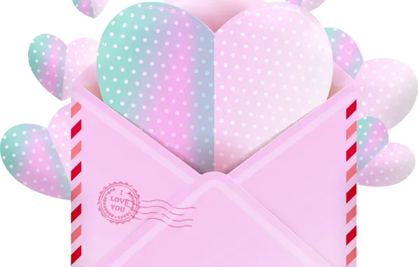 Letter, heart, the envelope, Valentine's Day