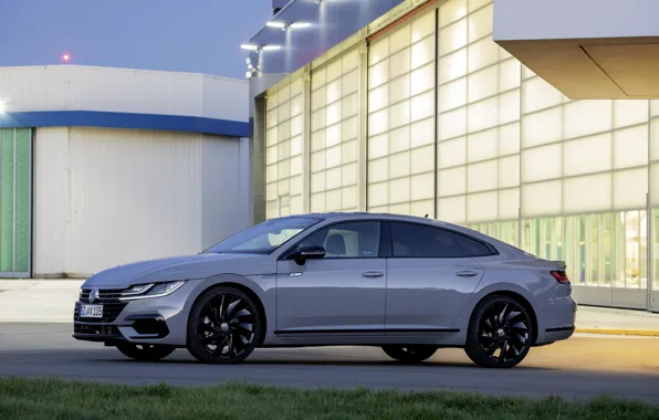 Picture grey, coupe, Volkswagen, side view, liftback, 2020, Arteon, 4Motion