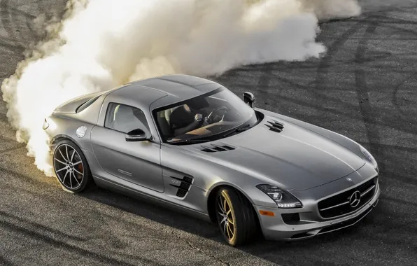 Grey, smoke, Mercedes-Benz, Mercedes, supercar, AMG, the front, AMG