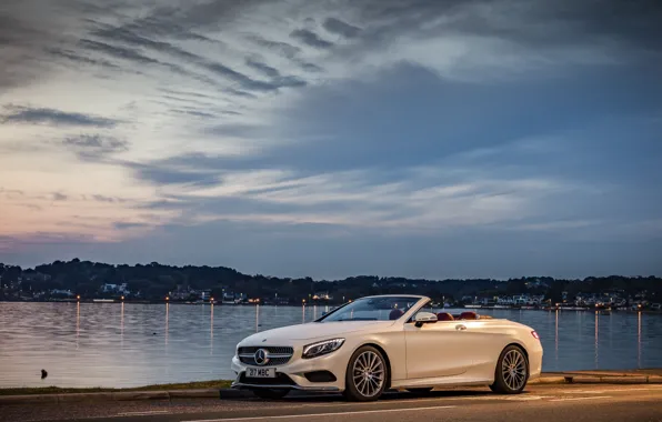 Machine, white, the sky, Wallpaper, Mercedes-Benz, convertible, Cabriolet, S 500