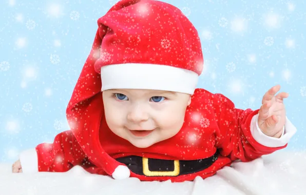 Holiday, new year, Christmas, Christmas, New Year, child, baby, santa