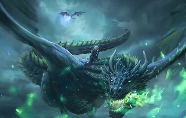 Picture flight, dragon, guy