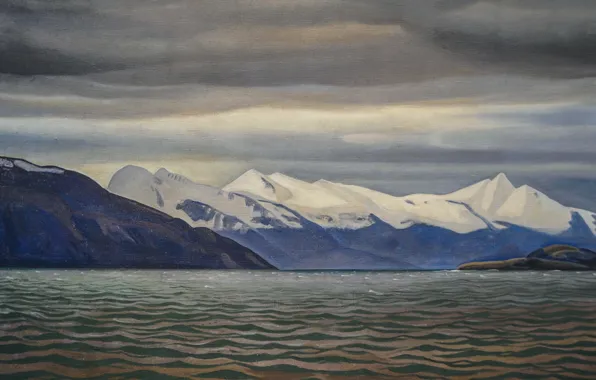 Sea, mountains, nature, picture, Seascape, Rockwell Kent, Rockwell Kent