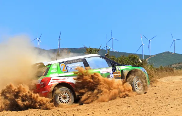 Picture Dust, Machine, Race, Day, Rally, Rally, Side view, Skoda