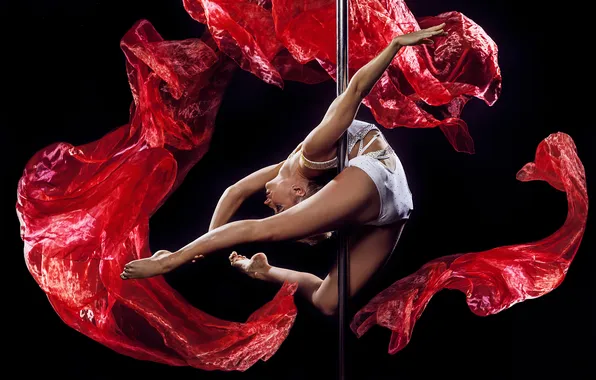 Erotic, girl, background, dance, fabric, pole