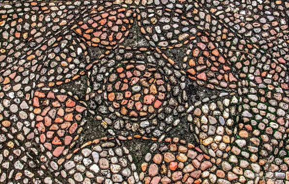 Surface, stones, figure, mosaic