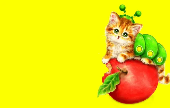 Picture Apple, art, kitty, children's, suit, Caemi Hara