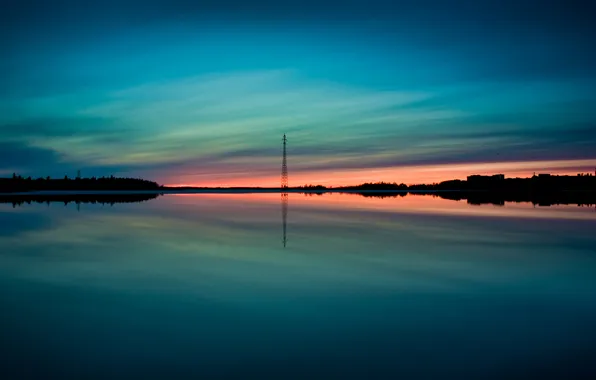 Water, reflection, sky, vyskovicka, the depth of the sunset