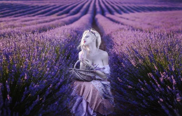 Summer, girl, lavender