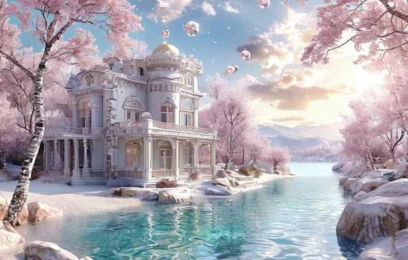 House, Pink, Ai art