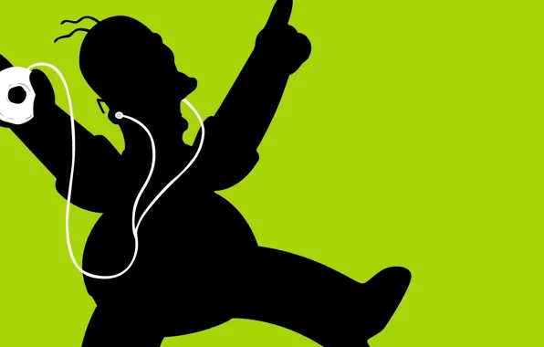 The simpsons, Music, Headphones, Homer, Donut
