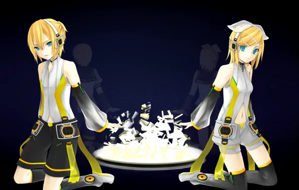 Girl, guy, two, Vocaloid, Vocaloid, Kagamine Len, Kagamine Rin