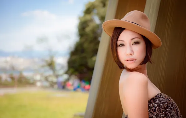 Girl, hat, Asian