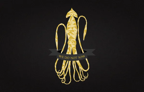 Picture gold, Game of Thrones, kraken, We Do Not Sow, House Greyjoy