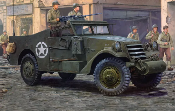 Picture Wallpaper, the second world war, APC, M-3 Scout